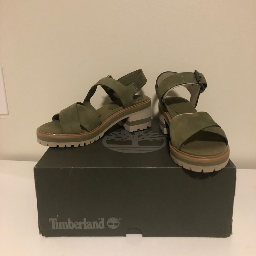 NWT Timberland Violet Marsh Sandals in Olive- 7.5